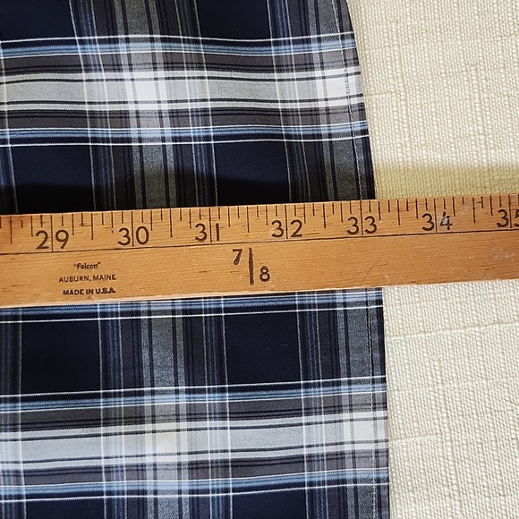 Jos. A. Bank Blue, White & Gray Plaid, Button Down, Long Sleeve, Men's Shirt - Picture 9 of 9